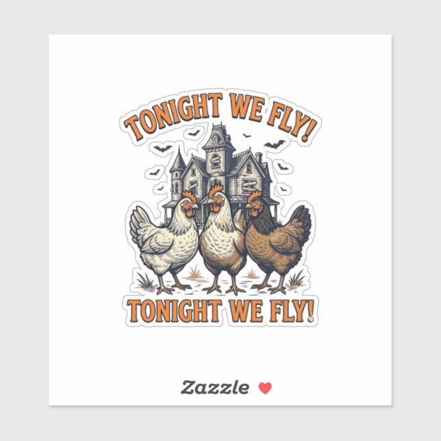 Sticker Conception de chemise Halloween de poulet drôle de (Feuille)