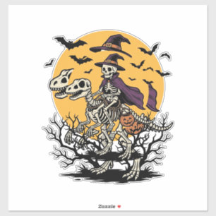 Sticker Conception de chemise Halloween dinosaure squelett