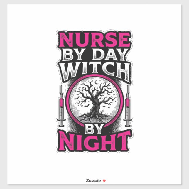 Sticker Conception de chemise Halloween Sorcière de nuit I (Feuille)