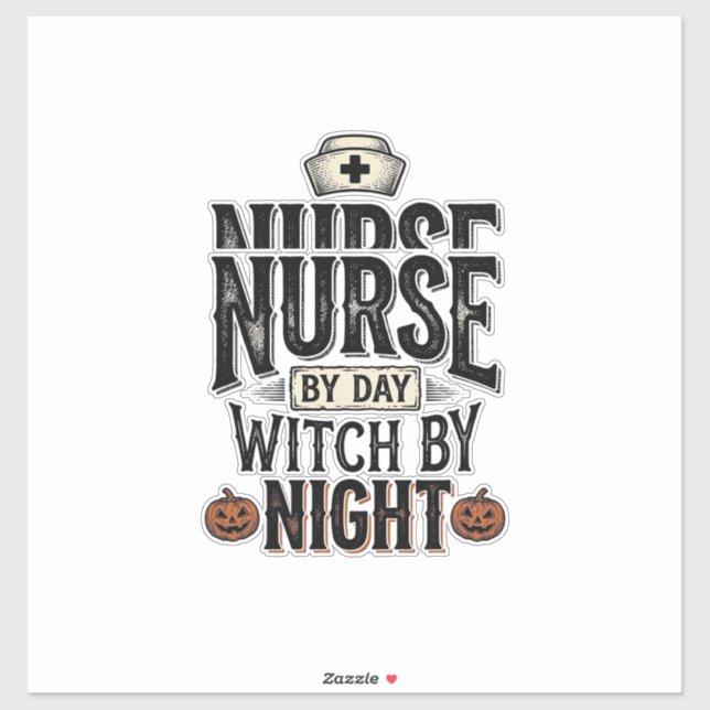 Sticker Conception de chemise Halloween Sorcière de nuit I (Feuille)