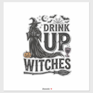 Sticker Conception de chemise Halloween sorcières buvez vi