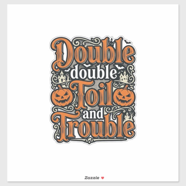 Sticker Conception de chemise Halloween Vintage Double Toi (Feuille)