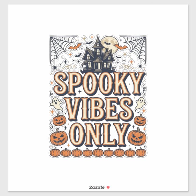 Sticker Conception de chemise Halloween vintage Spooky Vib (Feuille)