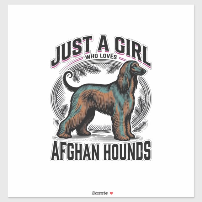 Sticker Conception de chemise pour amoureux de Lévrier Afg (Feuille)