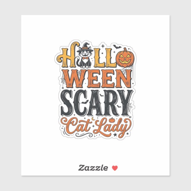 Sticker Conception de chemise pour chat vintage Halloween  (Feuille)