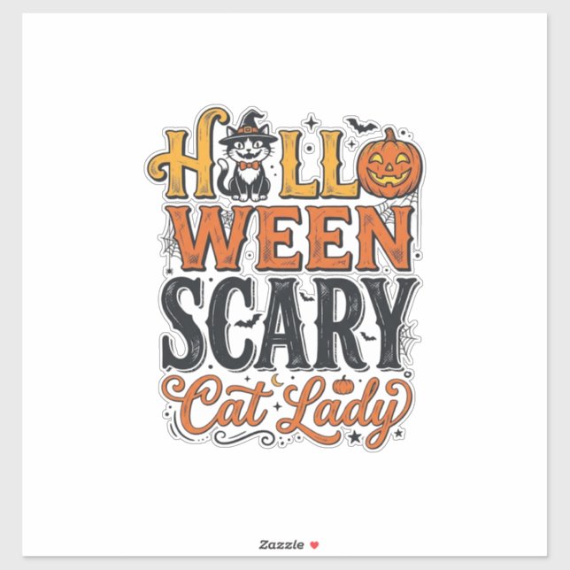 Sticker Conception de chemise pour chat vintage Halloween  (Feuille)