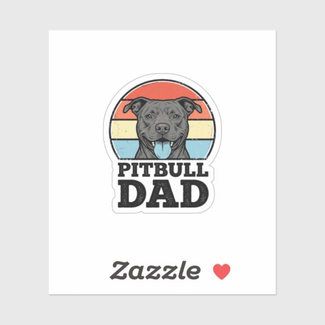 Sticker Conception de chemise pour papa Pitbull amateur de (Feuille)