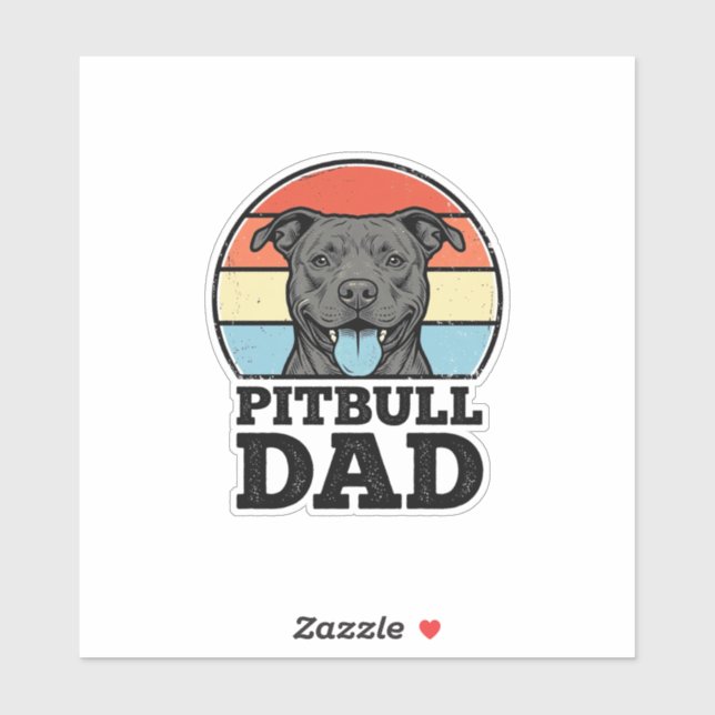Sticker Conception de chemise pour papa Pitbull amateur de (Feuille)