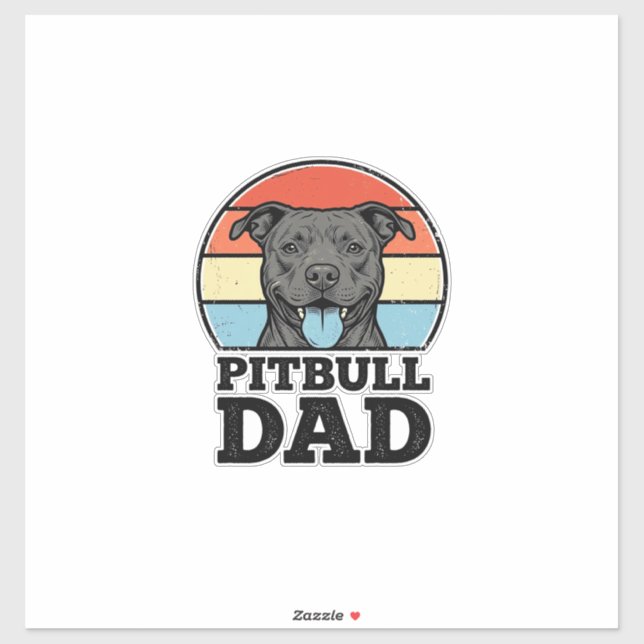 Sticker Conception de chemise pour papa Pitbull amateur de (Feuille)