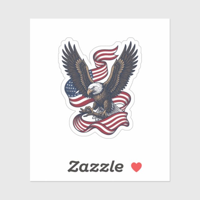 Sticker Conception de chemise vectorielle aigle patriotiqu (Feuille)