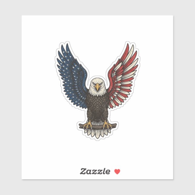 Sticker Conception de chemise vectorielle aigle patriotiqu (Feuille)