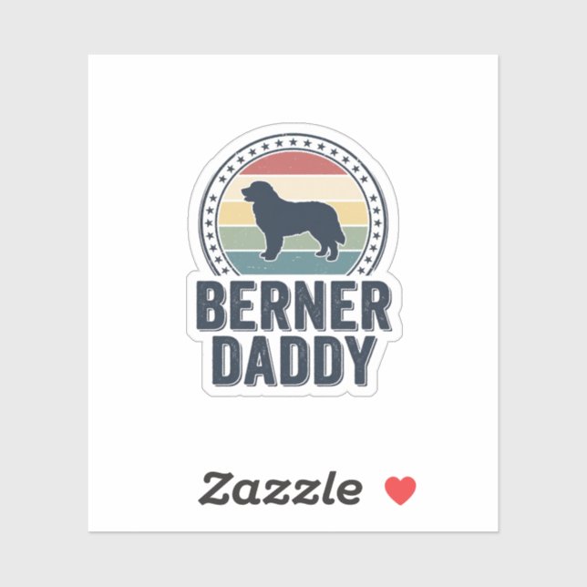 Sticker Conception de chemise vectorielle Berner Daddy Vin (Feuille)