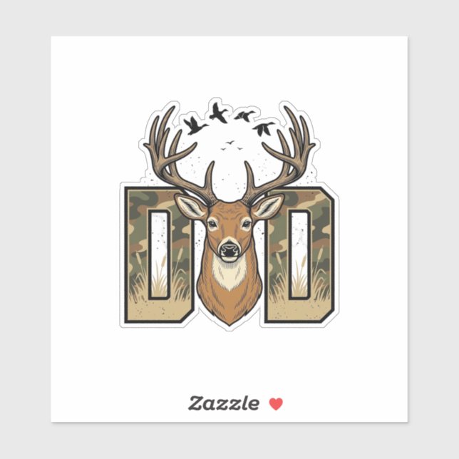Sticker Conception de chemise vectorielle Buck Camo Papa C (Feuille)