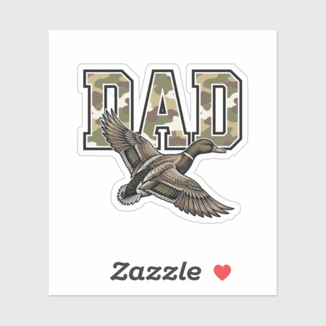 Sticker Conception de chemise vectorielle Camo Papa Canard (Feuille)