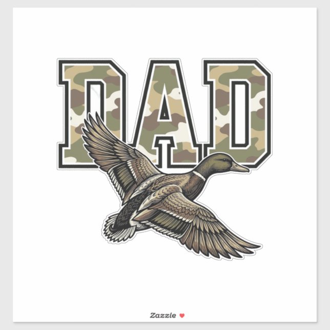 Sticker Conception de chemise vectorielle Camo Papa Canard (Feuille)