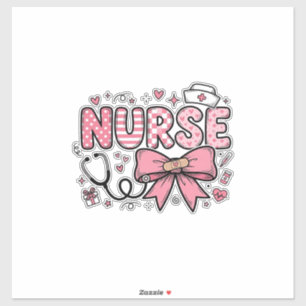 Sticker Conception de chemise vectorielle Cute Nurse Bow H