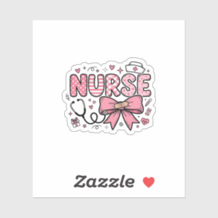 Sticker Conception de chemise vectorielle Cute Nurse Bow H