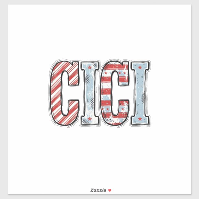 Sticker Conception de chemise vectorielle de nom CICI patr (Feuille)