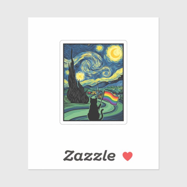Sticker Conception de chemise vectorielle de paysage noctu (Feuille)