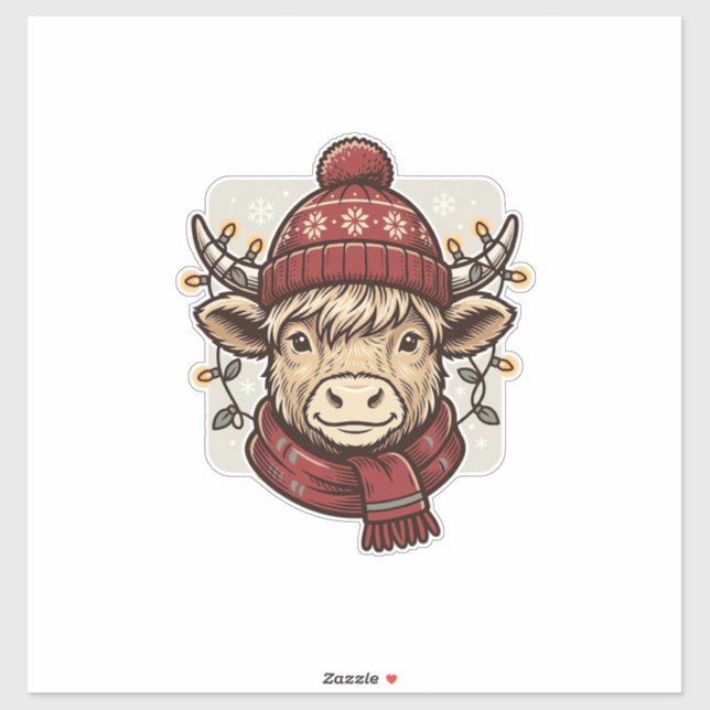 Sticker Conception de chemise vectorielle de vache des Hig (Feuille)