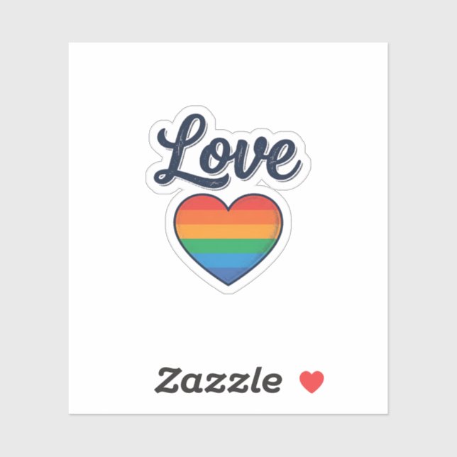Sticker Conception de chemise vectorielle Love Rainbow Hea (Feuille)