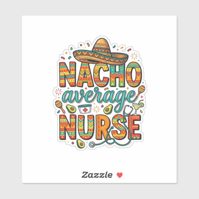 Sticker Conception de chemise vectorielle Nacho Average Nu (Feuille)