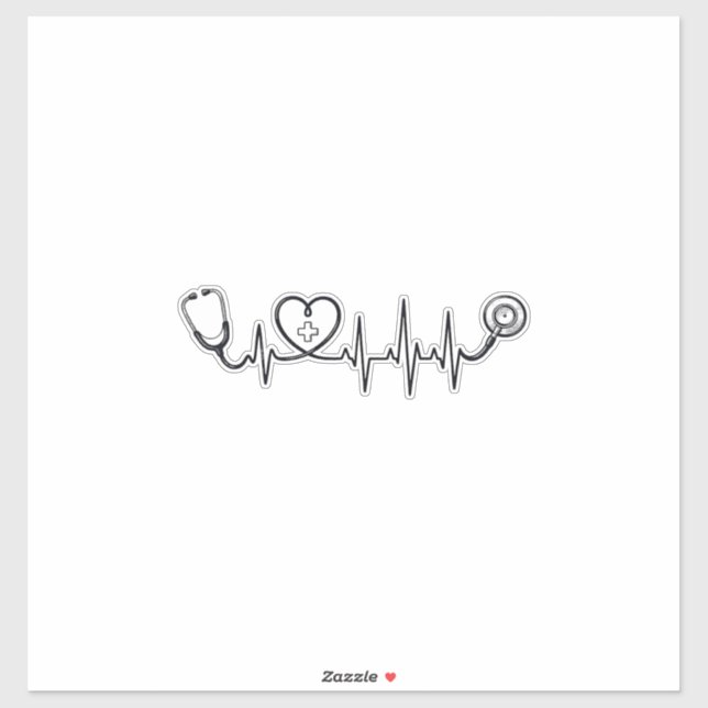 Sticker Conception de chemise vectorielle Stethoscope Batt (Feuille)