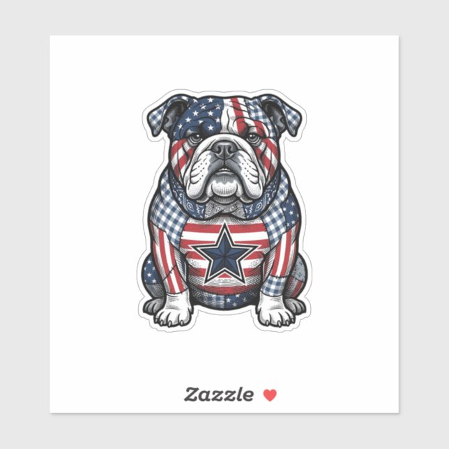 Sticker Conception de chemise vectorielle vintage Bulldog  (Feuille)