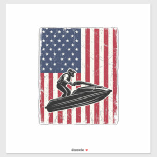 Sticker Conception de chemise vectorielle vintage jet ski