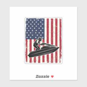 Sticker Conception de chemise vectorielle vintage jet ski