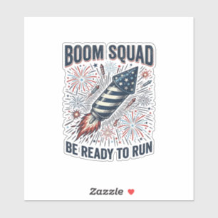 Sticker Conception de chemise vintage Boom Squad Feux d'ar