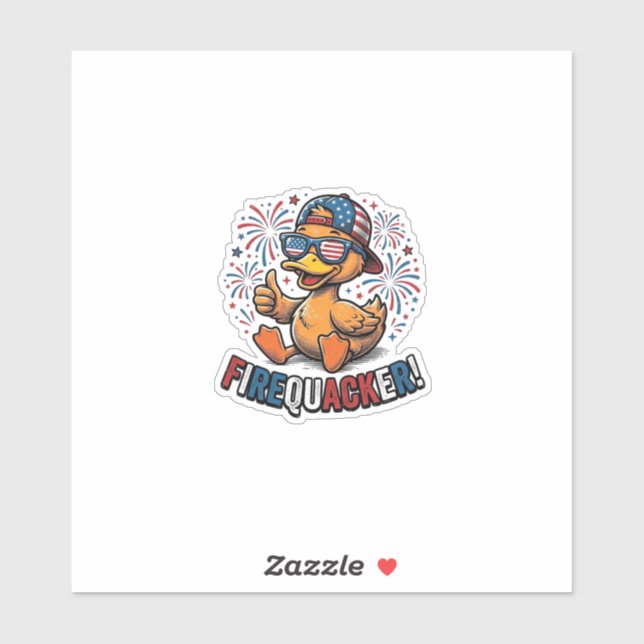 Sticker Conception de chemise vintage canard patriotique F (Feuille)