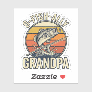 Sticker Conception de chemise vintage de pêche grand-père