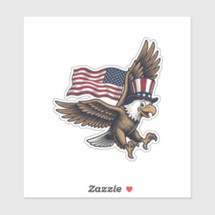 Sticker Conception de chemise vintage drapeau aigle patrio