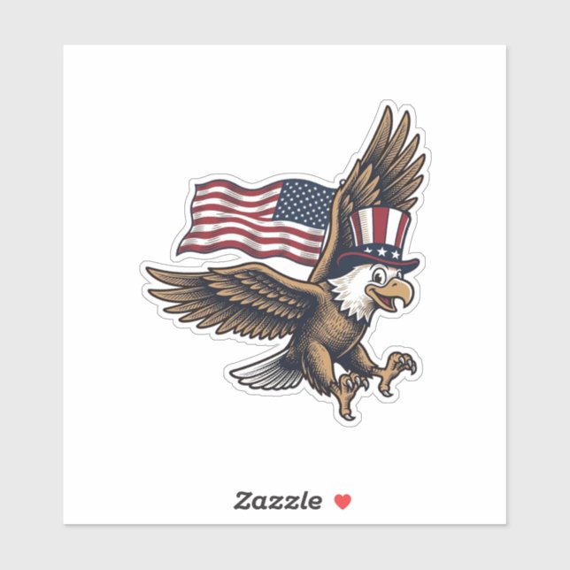 Sticker Conception de chemise vintage drapeau aigle patrio (Feuille)