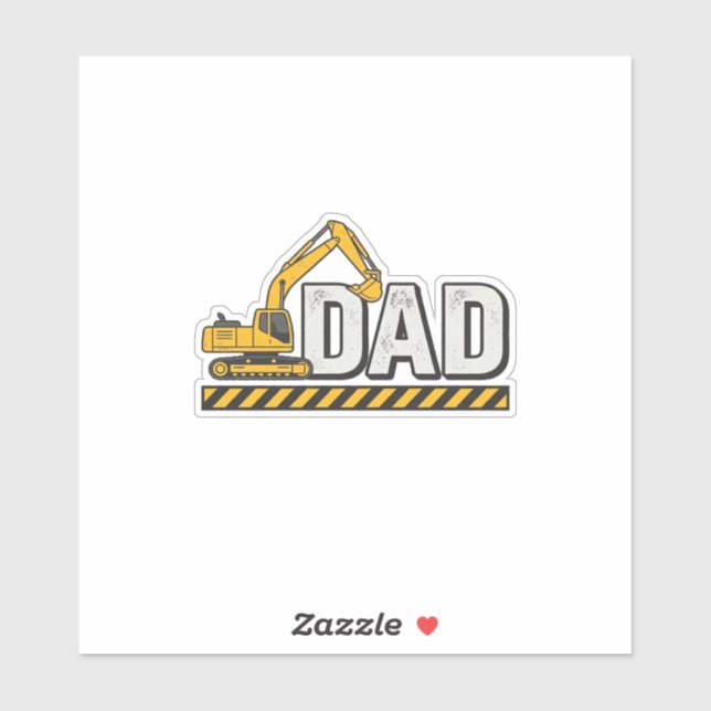 Sticker Conception de chemise vintage excavatrice Papa Con (Feuille)