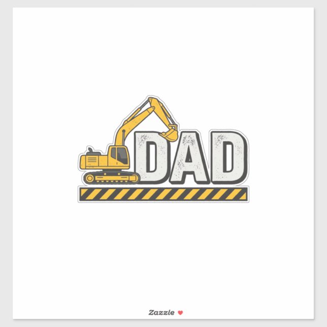 Sticker Conception de chemise vintage excavatrice Papa Con (Feuille)