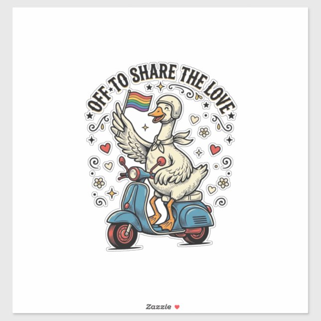 Sticker Conception de chemise vintage Funny Goose Scooter  (Feuille)