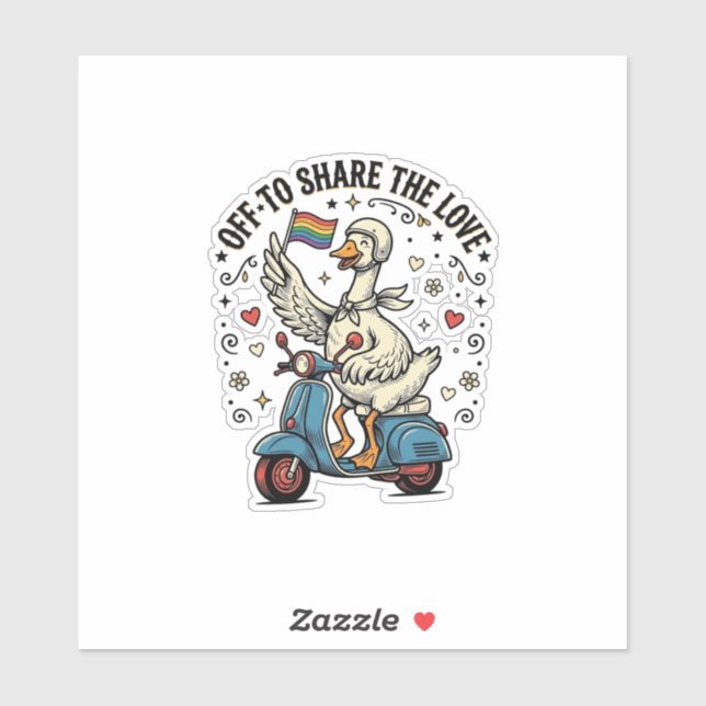 Sticker Conception de chemise vintage Funny Goose Scooter  (Feuille)