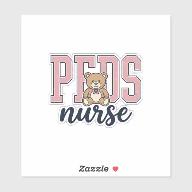 Sticker Conception de chemise vintage Ourson Infirmière en (Feuille)