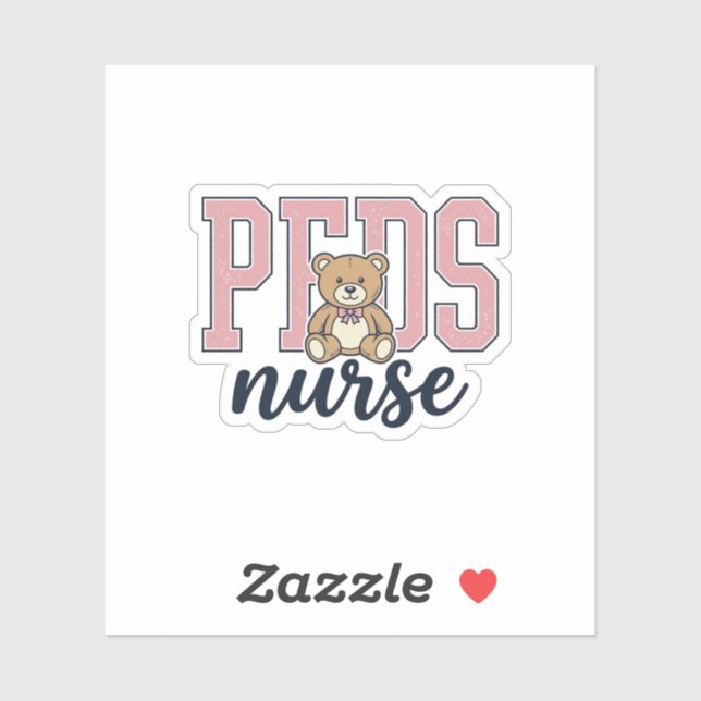 Sticker Conception de chemise vintage Ourson Infirmière en (Feuille)
