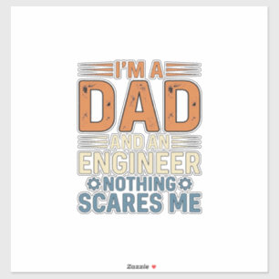Sticker Conception de chemise vintage Papa Ingénieur Rien
