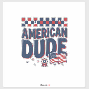 Sticker Conception de chemise vintage patriotique mec amér