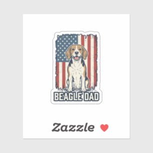 Sticker Conception de chien de gravure vintage patriotique