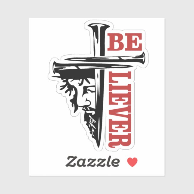 Sticker Conception de clou de croix de Jésus – Puissant Ch (Feuille)