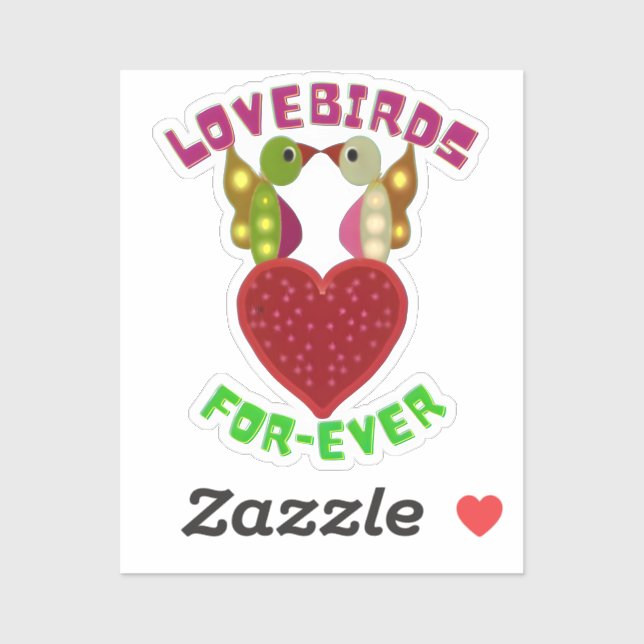 Sticker Conception de cœurs d'amoureux radieux  (Feuille)