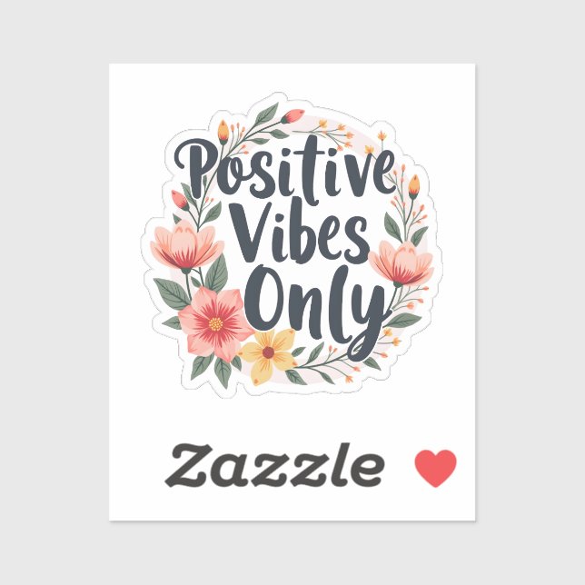 Sticker Conception de couronne florale « Vibes Positives U (Feuille)