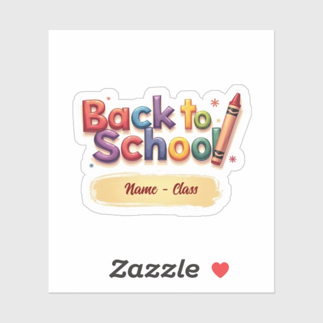 Sticker Conception de crayon arc-en-ciel de rentrée scolai (Feuille)