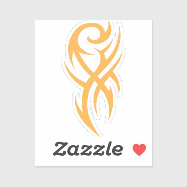 Sticker Conception de dessin linéaire inspirée du tatouage (Feuille)