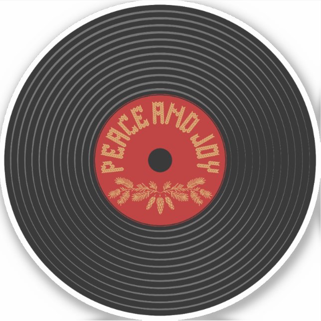 Sticker Conception de disques vinyle Peace and joy (Devant)